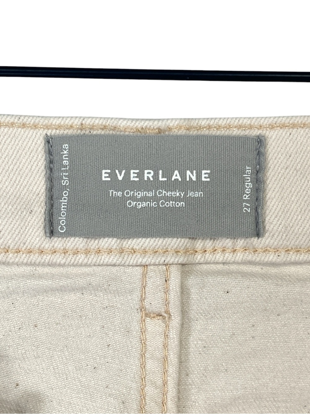 Everlane Original Cheeky High Rise Straight Jean in Ecru size 27 Regular - Picture 5 of 7